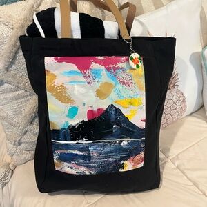 NWT Abstract black tote bag